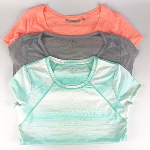 Athleta LOT of 3 Athletic Top Shirts Short Sleeve